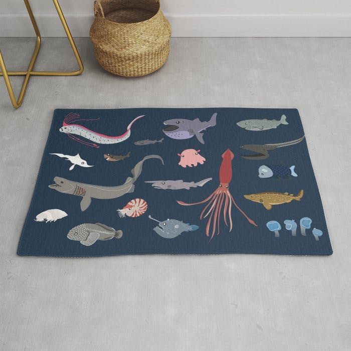 Deep-sea animals rug