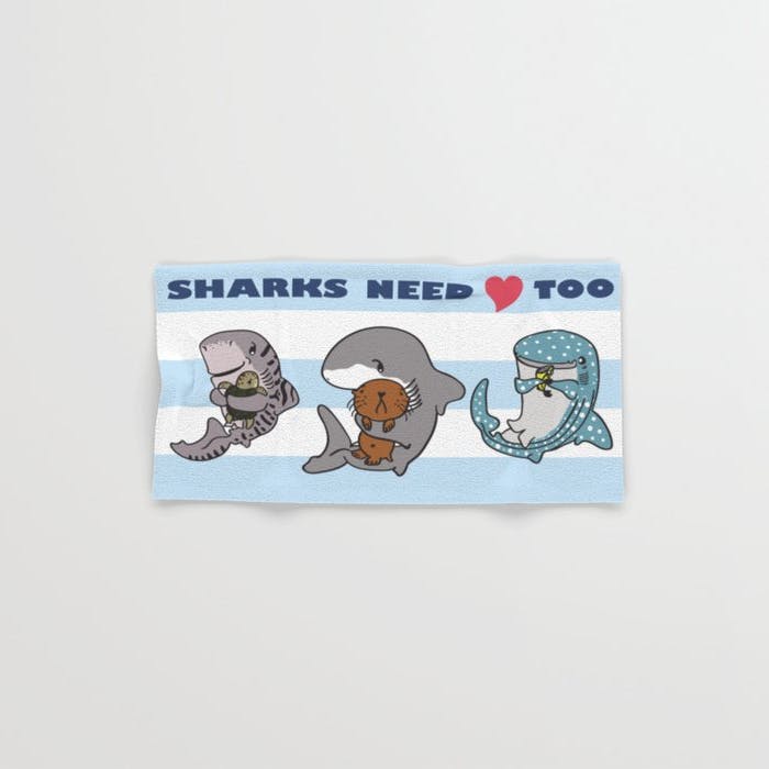 Sharks need love too bath towel